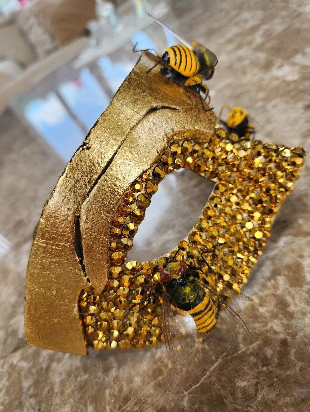 Fun Bumble Bee, Gold Trim Mask